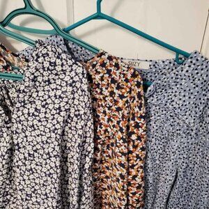 3 Long Sleeve Womens Tops Patterned Floral